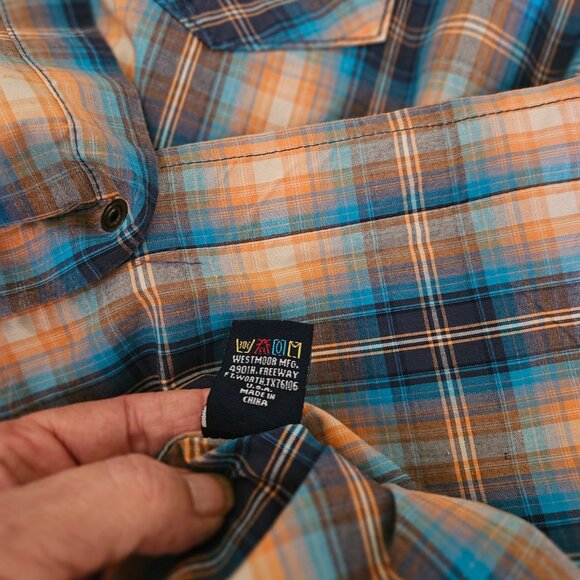 Rough Stock Mens long sleeve Button up long sleeve Casual Plaid Shirt size M - Picture 5 of 7